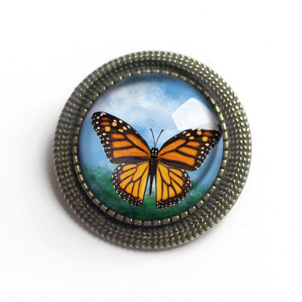 Monarch Butterfly Vintage Inspired Pin Brooch