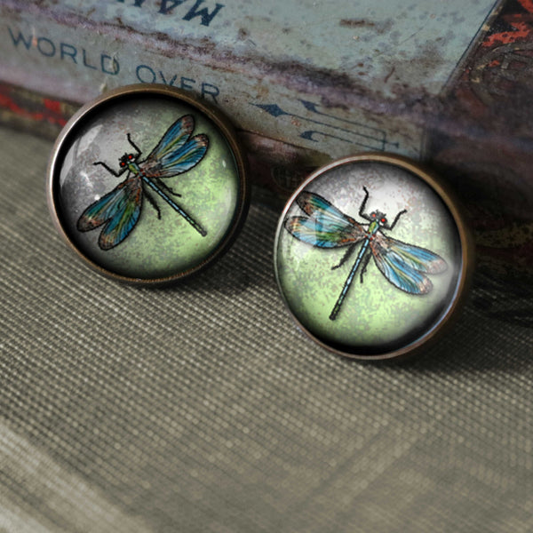 Dragonfly Vintage Inspired Stud Earrings