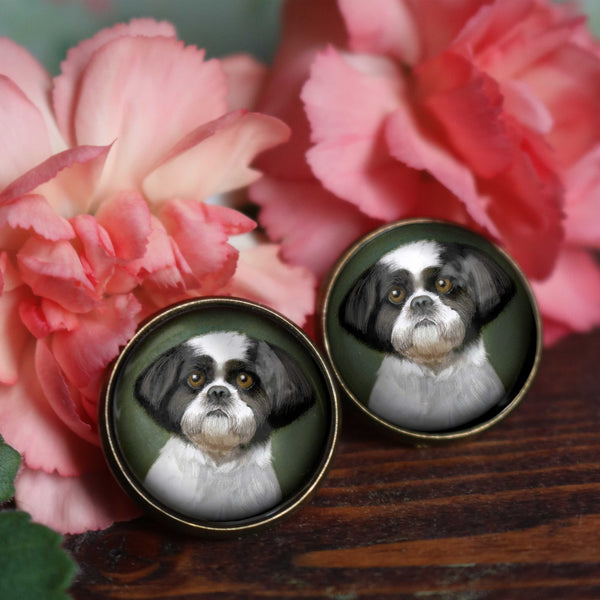 Shitzu Dog Stud  Earrings