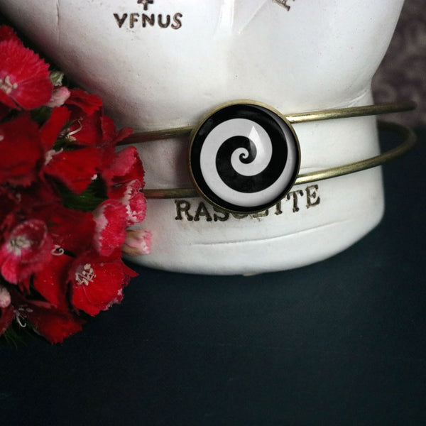 Black and White Spiral Cuff Bracelet