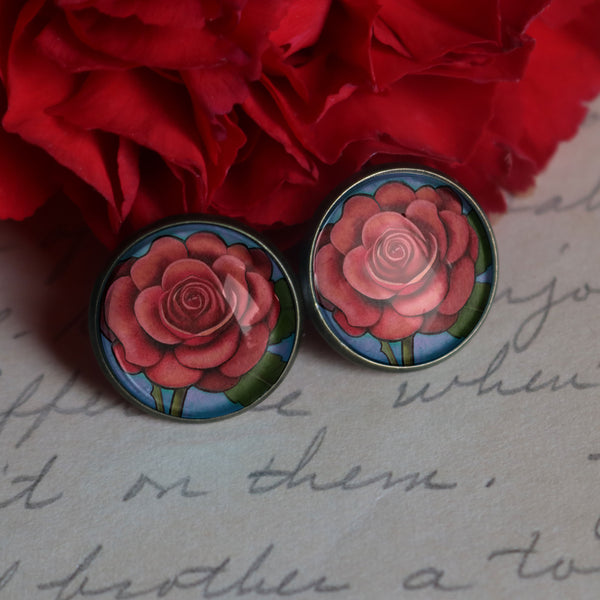 Mother's Day Rose Vintage Inspired Stud Earrings