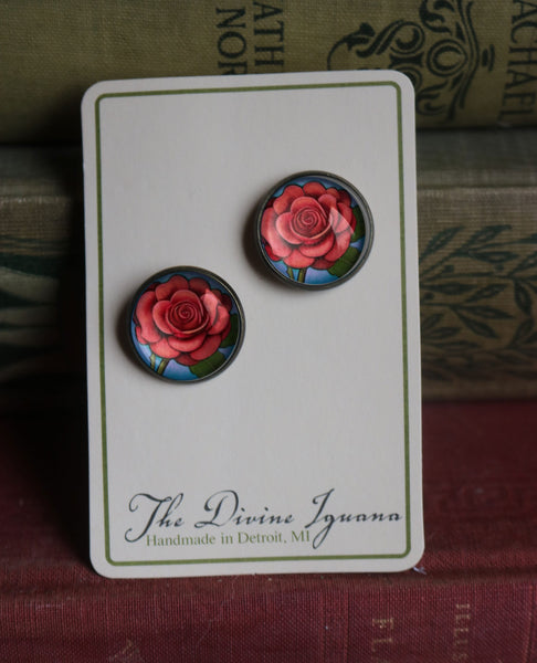 Mother's Day Rose Vintage Inspired Stud Earrings