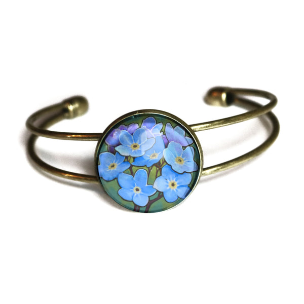 Mothers Day / Valentine's Day Forget Me Not Cuff Bracelet