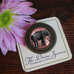 Pink Elephant Vintage Inspired Pin Brooch