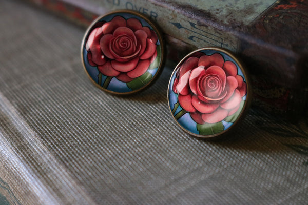 Mother's Day Rose Vintage Inspired Stud Earrings