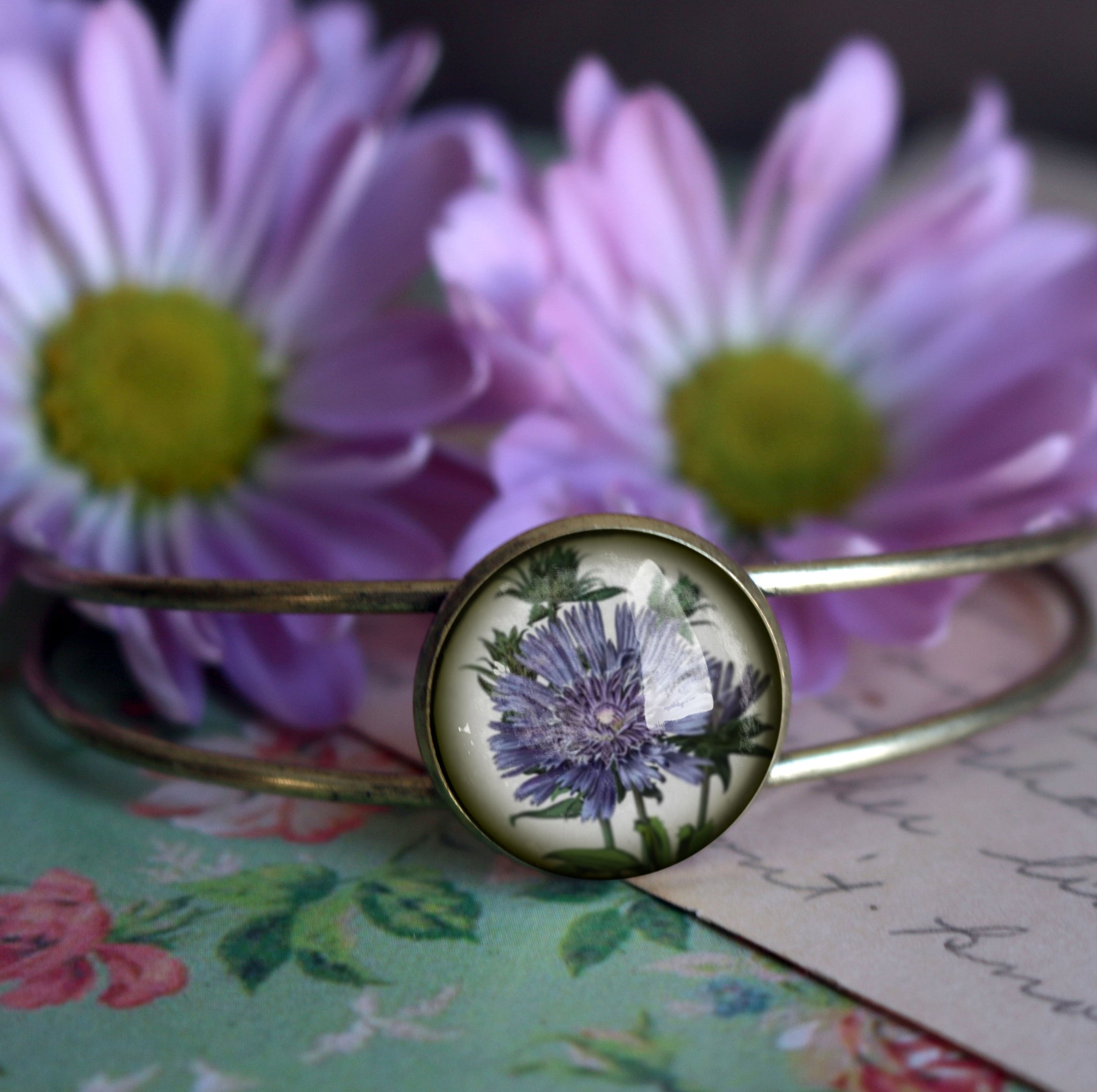 Purple Aster Cuff Bracelet