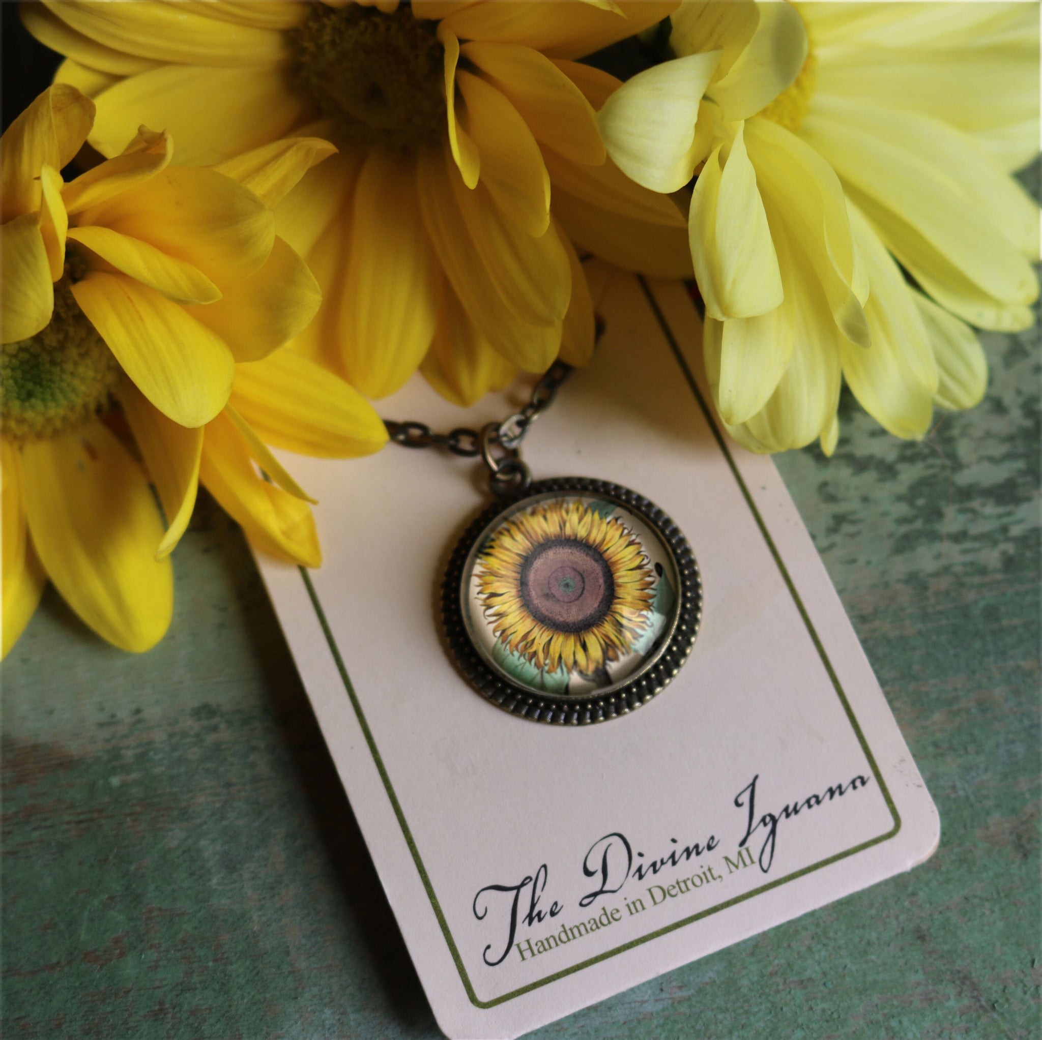 Sunflower Pendant Necklace