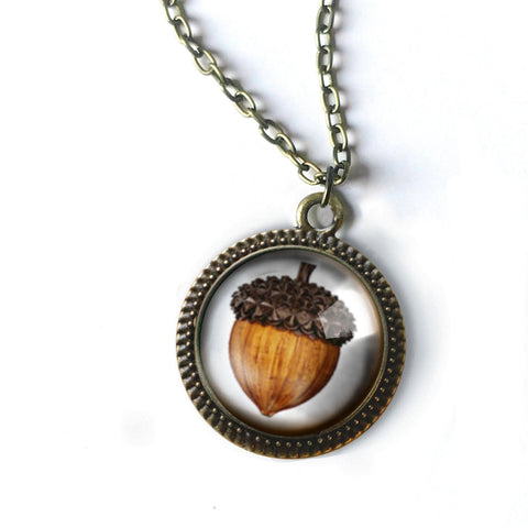 Mighty Acorn Pendant Necklace in Frame