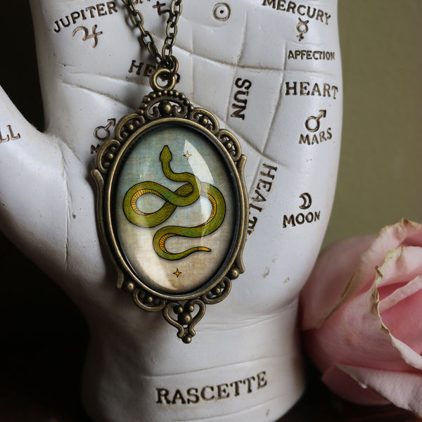 Coiled Snake Pendant Necklace