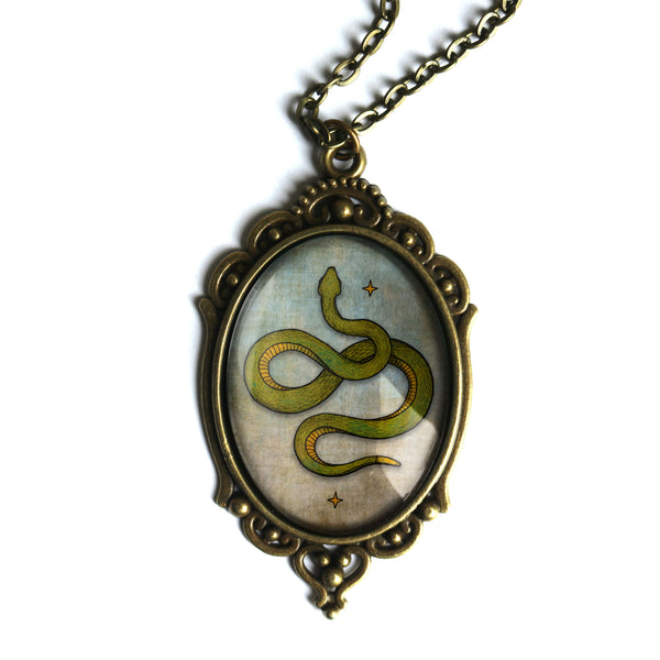 Coiled Snake Pendant Necklace