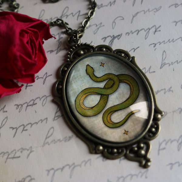 Coiled Snake Pendant Necklace