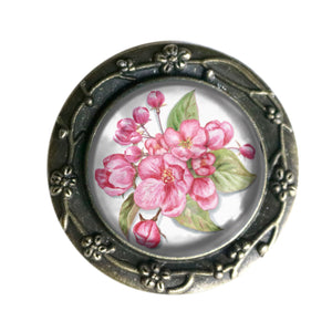 Cherry Blossom Flower Vintage Inspired Pin Brooch