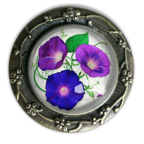 Morning Glory Cottage Core Flower Vintage Inspired Pin Brooch