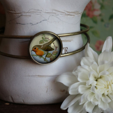 Spring Robin Cottagecore Cuff Bracelet